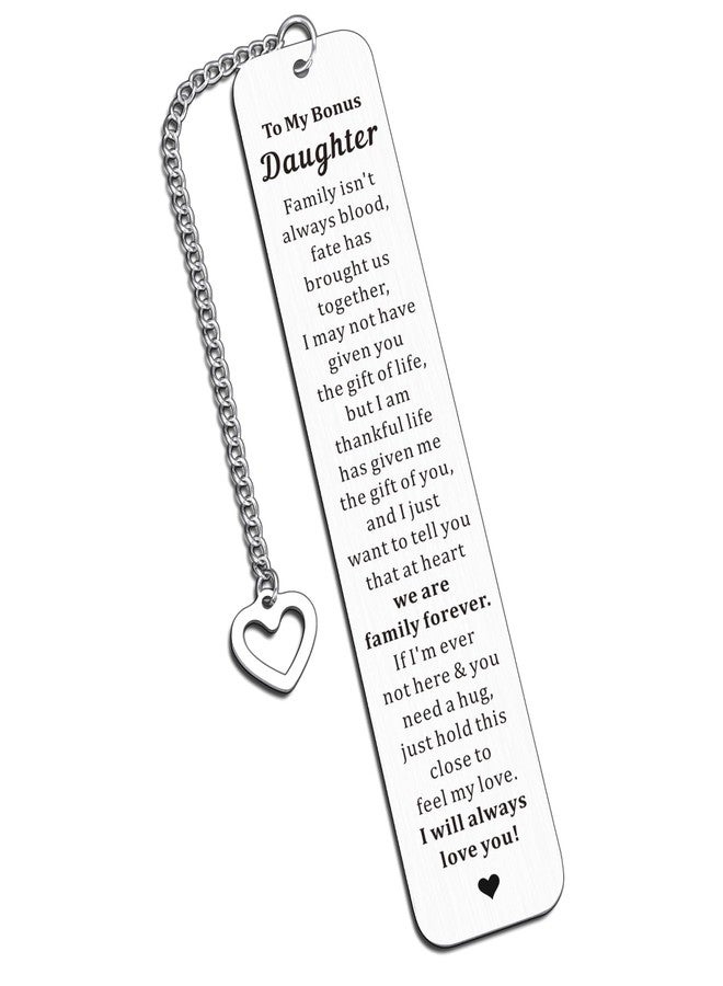 Aeonovs Bonus Daughter Gifts - to My Bonus Daughter Bookmarks Unbiological Daughter Gifts Stepdaughter Gifts for Stepmom Mother Daughter Gifts from Mom Birthday Christmas Valentines Gifts for Daughter - Image 1