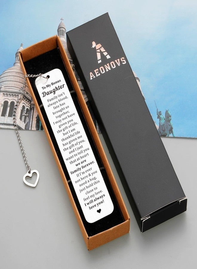Aeonovs Bonus Daughter Gifts - to My Bonus Daughter Bookmarks Unbiological Daughter Gifts Stepdaughter Gifts for Stepmom Mother Daughter Gifts from Mom Birthday Christmas Valentines Gifts for Daughter - Image 5