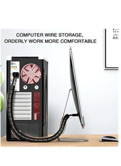 Generic 2M 16mm Flexible Spiral Cable Wire Protector Cable Organizer Computer Cord Protective Tube Clip Organizer Management Tools  - Image 3