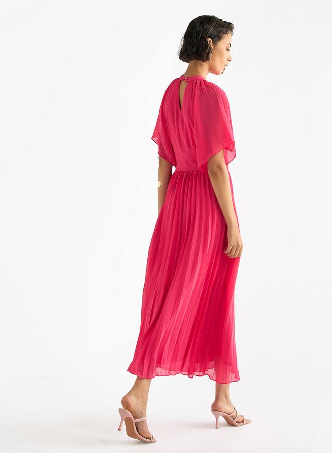 سبلاش فيڤ فستان طويل بكسرات وأكمام منفوخة - Image 3