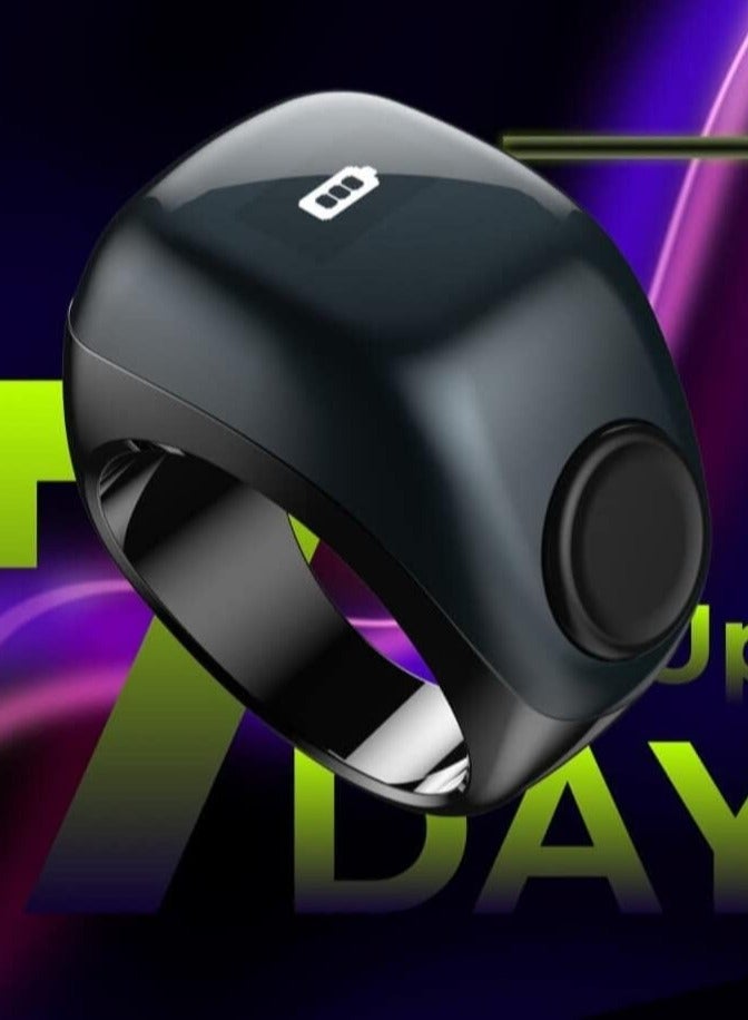 iQIBLA Tasbih Counter Smart Ring Flex Aluminum Version 3 Sizes Muslim Prayer Timing Reminder - Image 2