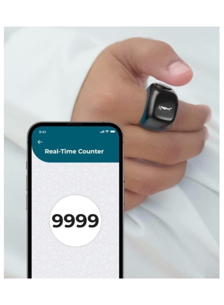 iQIBLA Tasbih Counter Smart Ring Flex Aluminum Version 3 Sizes Muslim Prayer Timing Reminder - Image 4