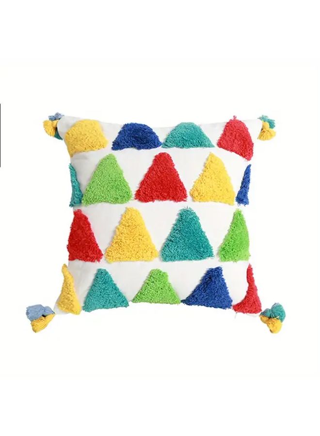 Bohemian Geometric Throw Pillow Cover 18x18 Inch with Tassels Zipper Machine Washable Polyester - Image 5