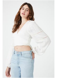 FOREVER 21 Tie-Back Balloon-Sleeve Top  - Image 2