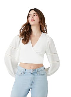 FOREVER 21 Tie-Back Balloon-Sleeve Top  - Image 1