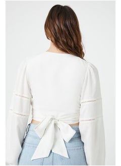 FOREVER 21 Tie-Back Balloon-Sleeve Top  - Image 3