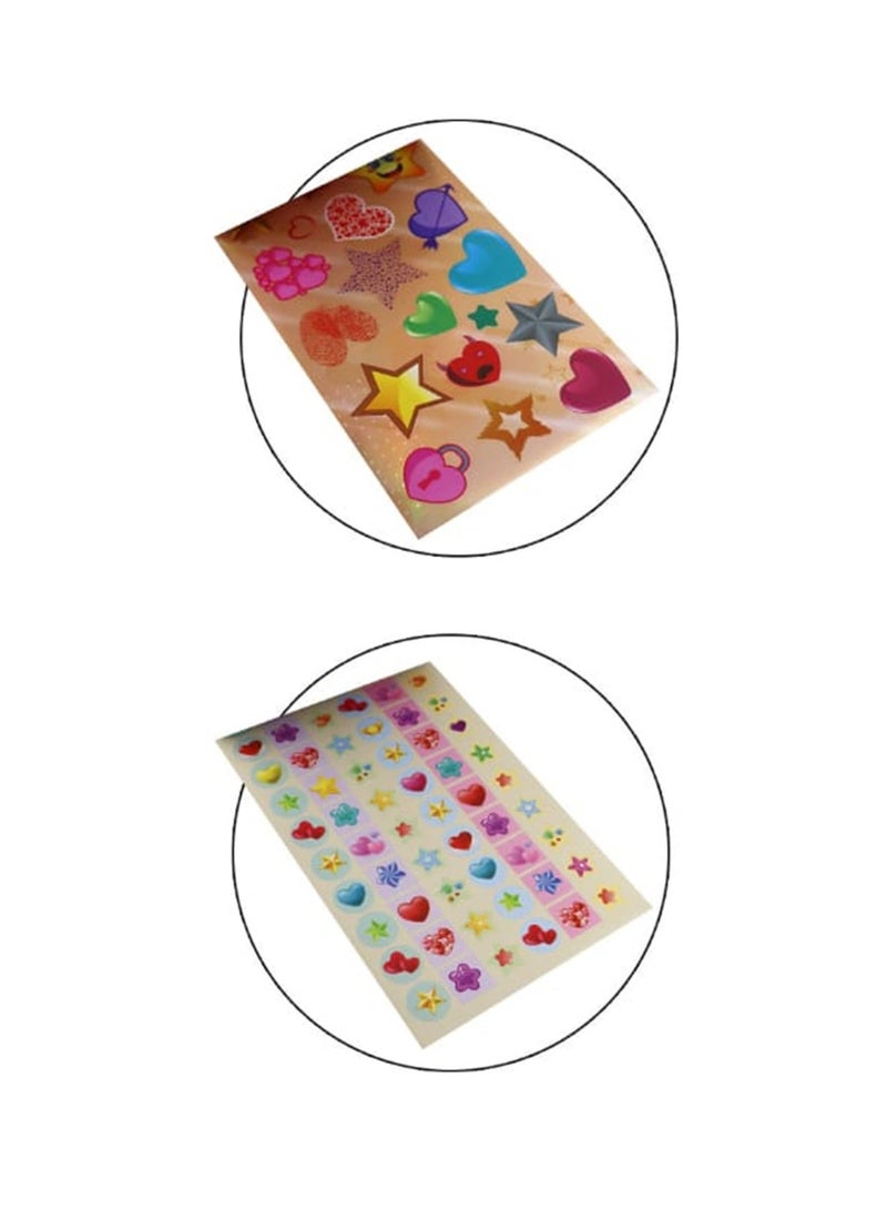 SBC 200-Piece Sticker Book Stars And Hearts Design - Image 2
