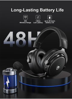 NUBWO G07 Gaming Headset,Wireless Gaming Headphones with Mic,2.4GHz & Bluetooth 5.3 Technology with Noise-Canceling Microphone, for PS5, PS4, PC,Ergonomic Design,Black  - Image 2