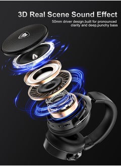 NUBWO G07 Gaming Headset,Wireless Gaming Headphones with Mic,2.4GHz & Bluetooth 5.3 Technology with Noise-Canceling Microphone, for PS5, PS4, PC,Ergonomic Design,Black  - Image 3