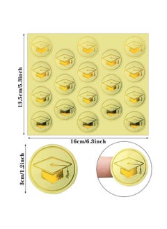 Zonon 360 Pcs Grad Metallic Sticker Graduation Cap Stickers Gold Foil Seals 1.18 Inch Graduation Hat Decals For Graduation Envelopes Diplomas Certificates School (Grad Style)  - Image 3