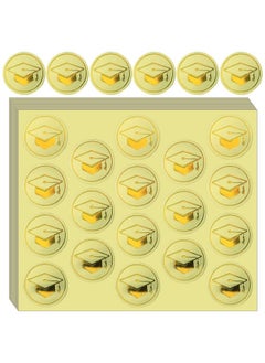 Zonon 360 Pcs Grad Metallic Sticker Graduation Cap Stickers Gold Foil Seals 1.18 Inch Graduation Hat Decals For Graduation Envelopes Diplomas Certificates School (Grad Style)  - Image 1