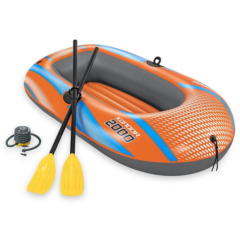 Bestway - Kondor 2000 Inflatable Raft Set with Oars and Foot Pump 185 x 97 cm - 61142 - Image 2