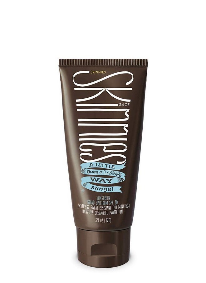 Skinnies Sungel New Formula Spf30 Eco Sunscreen 3.4Oz Uva Uvb Not Diluted With Water Reef Safe Vegan Use Pea Size Blob  - Image 1