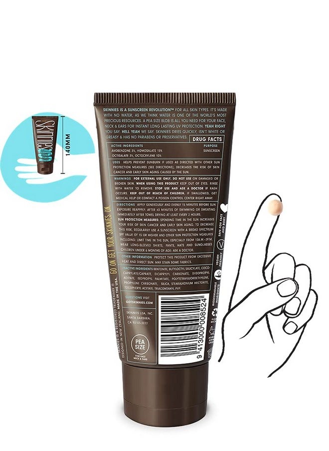 Skinnies Sungel New Formula Spf30 Eco Sunscreen 3.4Oz Uva Uvb Not Diluted With Water Reef Safe Vegan Use Pea Size Blob  - Image 2
