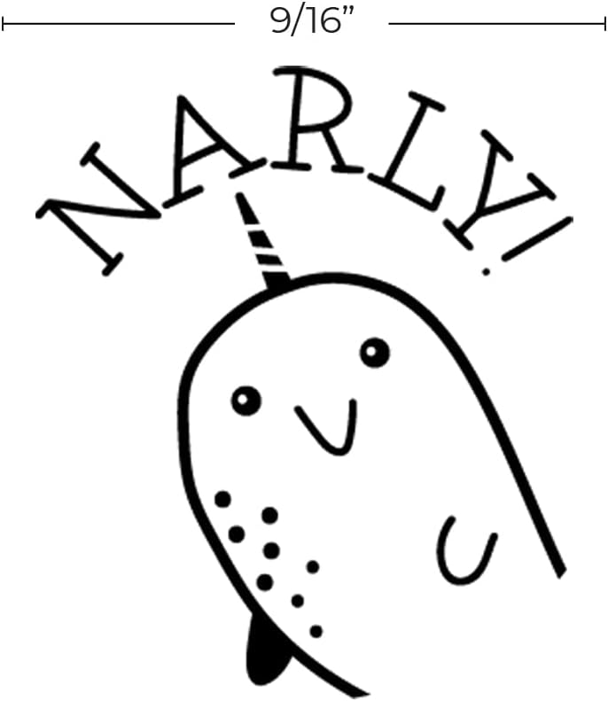 SBlabels Gnarly Narwhal Stamp / 2000 Plus Self Inking Teacher Cute Animal Reward Stamper / 9/16" Small Black Narwhal Themed Imprint Planner Worksheet Stamp - Image 4