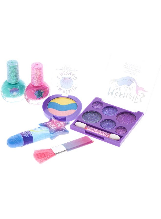 TOWNLEY GIRL Townley Girl Mermaid Vibes Makeup Set with 8 Pieces, Including Lip Gloss, Nail Polish, Body Shimmer and More in Mermaid Bag, Ages 3+ for Parties, Sleepovers and Makeovers - Image 3