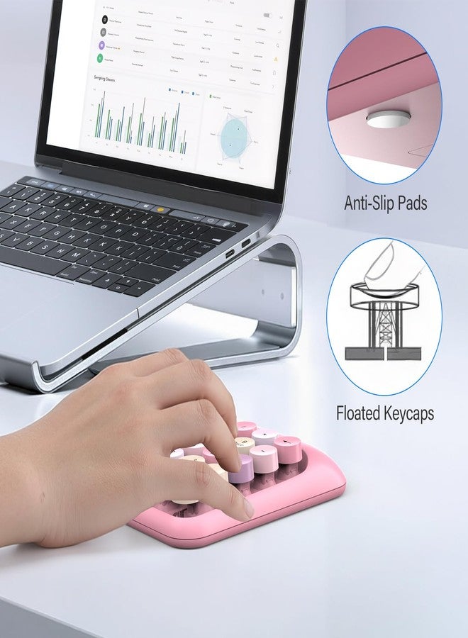 MOFII Cute Colorful Wireless Number Pad - 18 Keys, Portable 2.4 GHz with Stable Wireless Connectivity, 10-Key Financial Accounting Extension for Laptop, PC, Desktop, Surface Pro & Notebook- Pink - Image 4