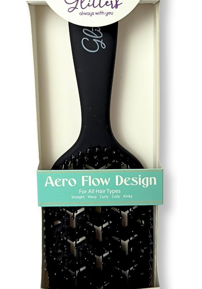 Glitters AquaFlex Detangling Brush - Compact Portable Hair Brush for All Hair Types