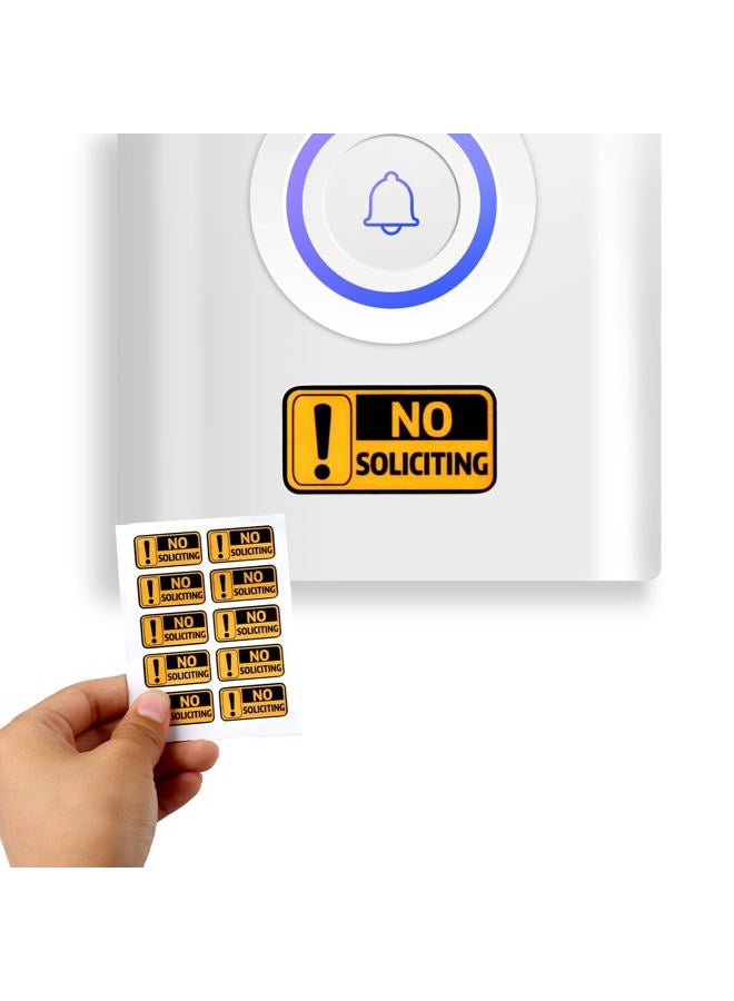SAVITA 10pcs No Soliciting Sign, 1 x 0.5inch Weatherproof Sticker No Soliciting Sign for House Ring Doorbell No Soliciting Sign Small for Home Business Offices Apartments - Image 1