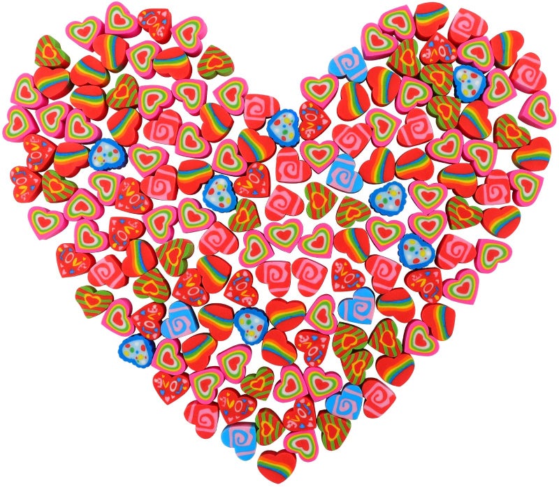 LIGHOON Valentine Mini Erasers Bulk, 240 Pcs Valentine's Day Heart Erasers, Novelty Cute Holiday Erasers Valentine Party Decoration Supplies Gift Filling - Image 1