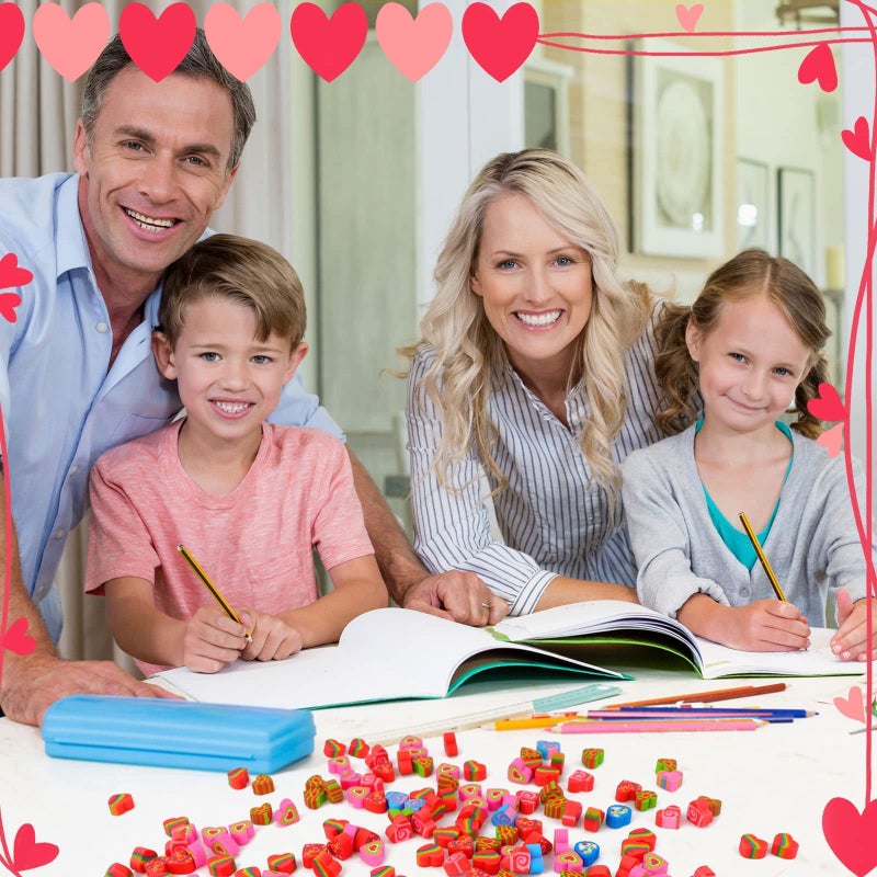 LIGHOON Valentine Mini Erasers Bulk, 240 Pcs Valentine's Day Heart Erasers, Novelty Cute Holiday Erasers Valentine Party Decoration Supplies Gift Filling - Image 4