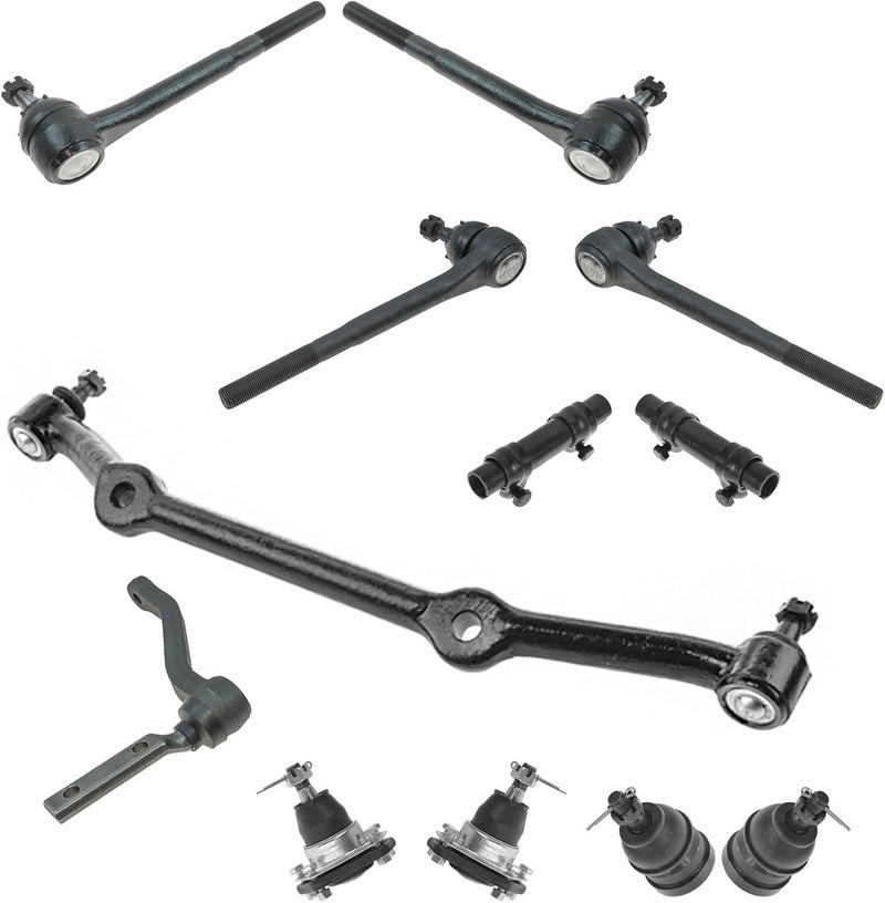 TRQ Front Steering & Suspension Kit Ball Joint Center Link Idler Arm & Bracket Assembly Tie Rod Tie Rod Adjusting Sleeve Compatible with Chevrolet GMC - Image 1