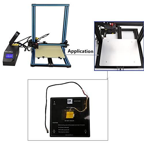 HICTOP Creality CR-10 Heated Bed 310x310x3mm 12V Aluminum Hot Bed with Cable and Insulation Mat Compatible for Creality CR-10 / CR-10S 3D Printers - Image 5