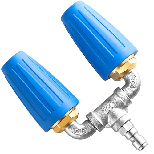TasuoX Dual Turbo Nozzle Pressure Washer Power Washer 360 Rotating Turbo Nozzle Twin Turbo Nozzle Tip with 14 Quick Connect 4000 PSI 46 GPM 20 Orifice - Image 1