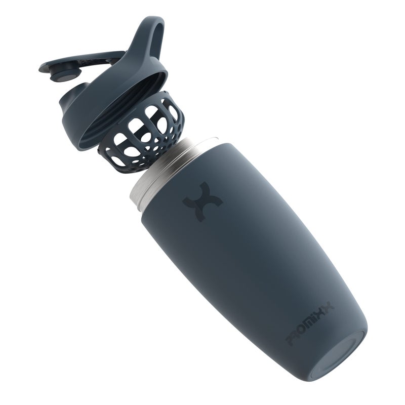 Promixx Pursuit Shaker Bottle Insulated Stainless Steel Water Bottle and shaker Cup, 18oz, Midnight Blue - Image 2