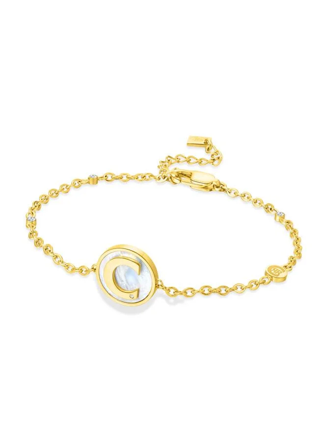 CERRUTI 1881 Circulo Gold Plated MOP Big Necklace, Earrings and Bracelet Set Box for Womens