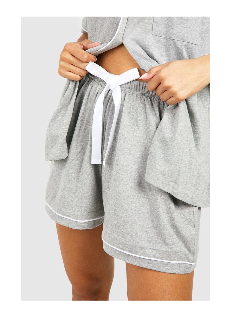 boohoo - Jersey Button Through PJ Short Set - Image 1