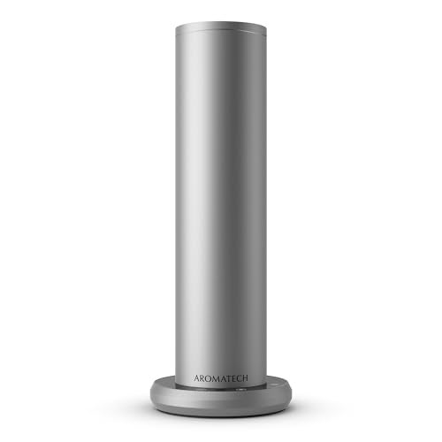 AromaTech New AroMini BT Plus Scent Diffuser w/Bluetooth – Cold-Air Diffusion Scent Machine for Home, Office, Hotel, Spa – Nebulizing Diffusion System for Essential Oil Blends (Silver) - Image 1