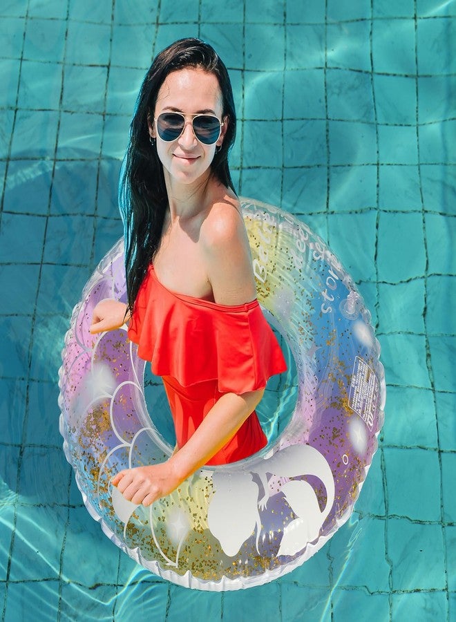 Baseo 2 pcs Mermaid Pool Floats,Inflatable Mermaid Swimming Ring, Cute Pool Float Tube Decorations Swim Tubes Outdoor Pool Beach Water Floats Party Supplies Floaties (Pool Ring) - Image 5