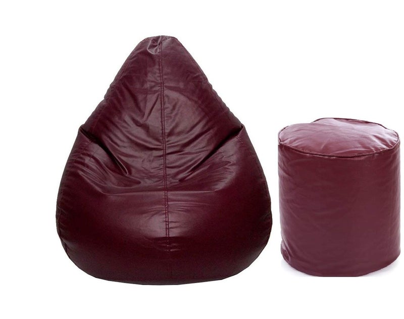 TRUE 2 F XXL Teardrop Bean Bag Cover Foot Stool Only Without Beans Maroon XXL - Image 1