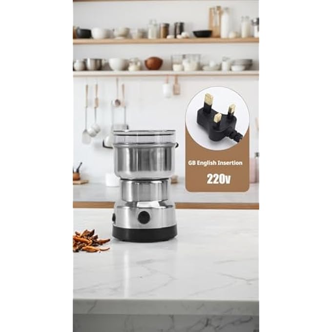 Honwor Electric Coffee  Spice Grinder  4 Stainless Steel Blades 300Ml Capacity OneTouch Operation Portable Design For Beans Rice Seeds - Image 5
