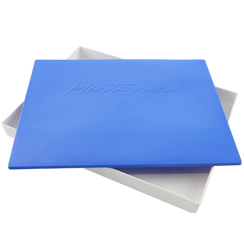 Masterson Artist Palette Seal, 12in x 16in Airtight Palette Container, Keeps Wet Paint Fresh for Weeks, Oil or Acrylic Painting Palette with Lid, Seal, Blue Lid Box, Made in USA - Image 1