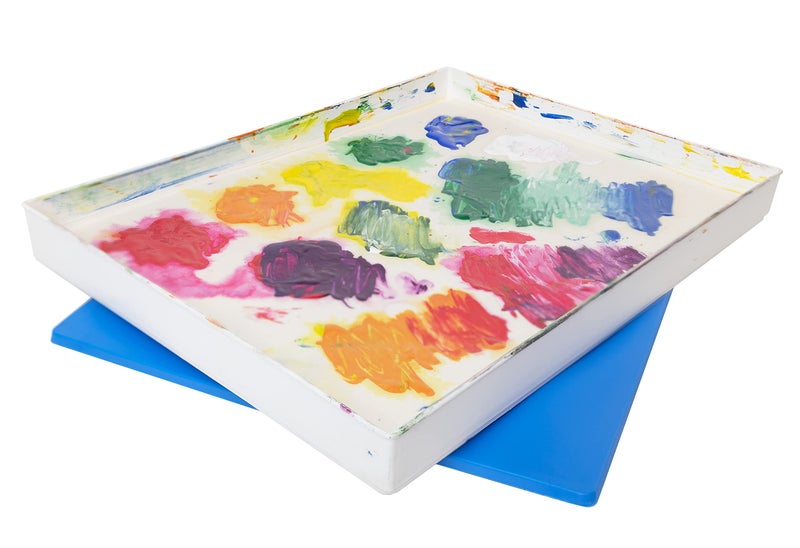 Masterson Artist Palette Seal, 12in x 16in Airtight Palette Container, Keeps Wet Paint Fresh for Weeks, Oil or Acrylic Painting Palette with Lid, Seal, Blue Lid Box, Made in USA - Image 5