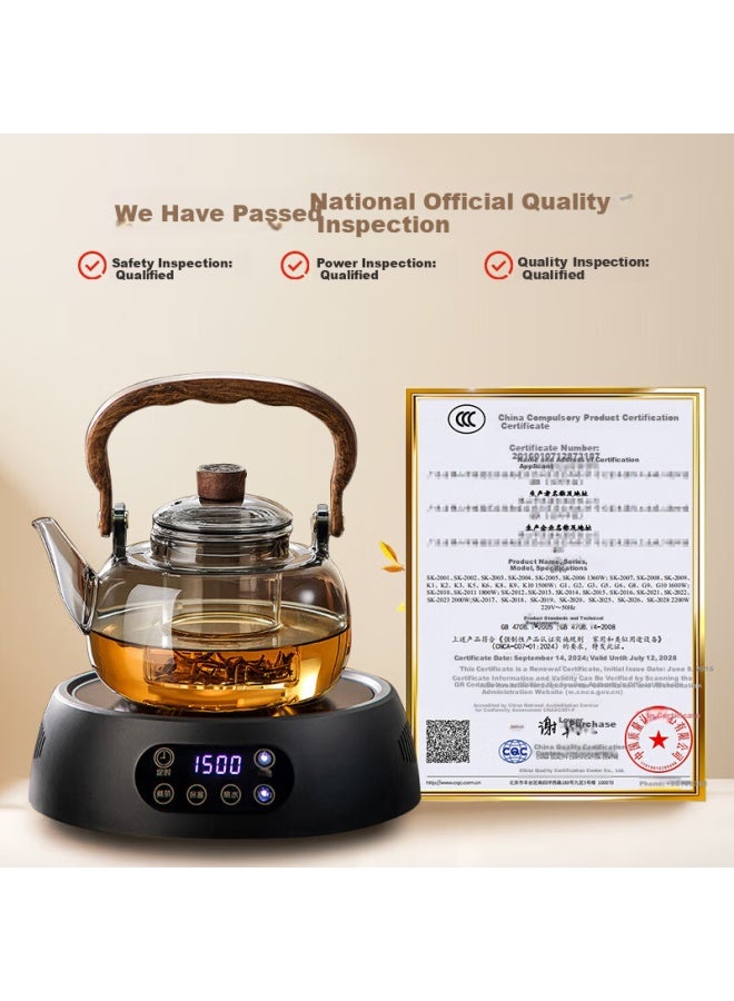 Yihutea Yi Hu Tea Electric Ceramic Stove Tea Kettle Glass Water Boiler Office Home Health Small Kung Fu Tea Set - Image 3