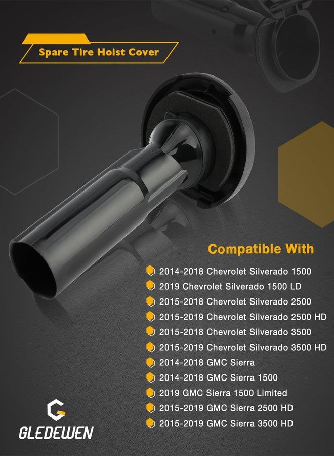 Gledewen Spare Tire Hoist Cover, Compatible with 2014-2019 Chevy Silverado 1500 LD 2500 3500 HD, 2014-2019 GMC Sierra 1500 Limited 2500 3500 HD, CASE ASM-SPA WHL LK CYL, Spare Tire Carrier Case, 22979267 - Image 2