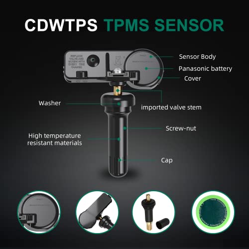 CDWTPS 13586335 GM Tire Pressure Sensor, 315MHZ Tire Pressure Monitoring System(TPMS) Sensor Replacement for Buick GMC Chevy Cadillac Replace#13598771,13598772,13581558,20923680(1-Pack) - Image 4