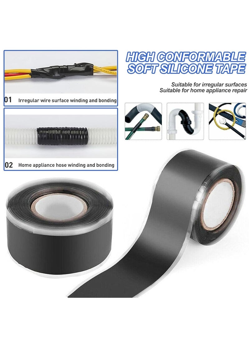 CMGTYYD 2 Pcs Self Fusing Silicone Tape, Self Amalgamating Waterproof Tape for Leaks, Flex Tape, Rubber Leak Repair Tape, Sealing Tape, for Pipe Water Hose Leakage Sealing Repairing(25mm x 3m) - Image 5
