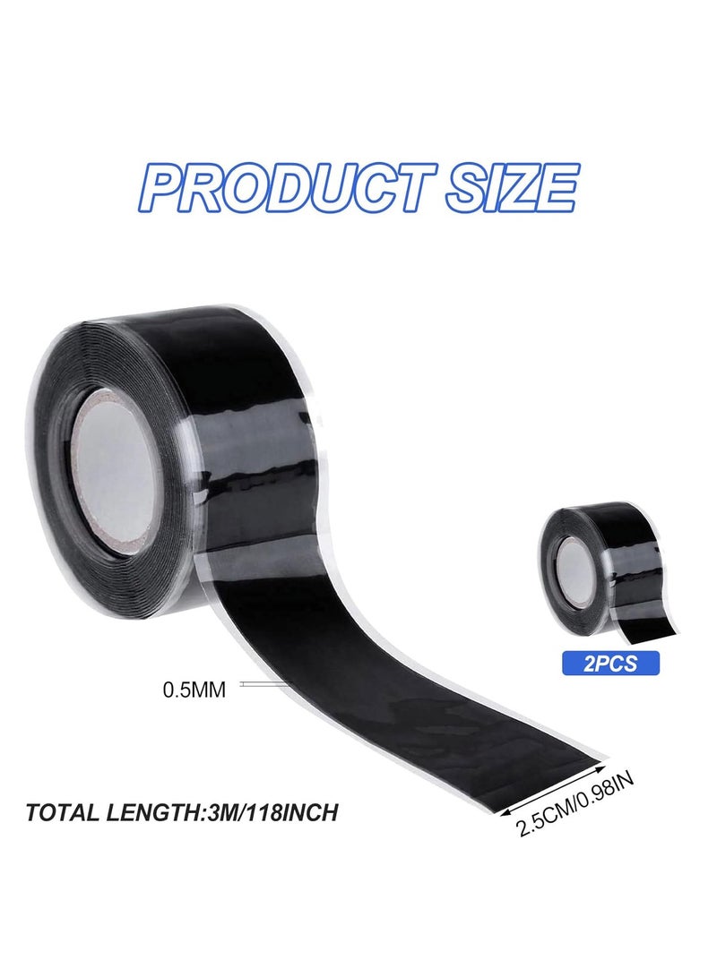 CMGTYYD 2 Pcs Self Fusing Silicone Tape, Self Amalgamating Waterproof Tape for Leaks, Flex Tape, Rubber Leak Repair Tape, Sealing Tape, for Pipe Water Hose Leakage Sealing Repairing(25mm x 3m) - Image 2