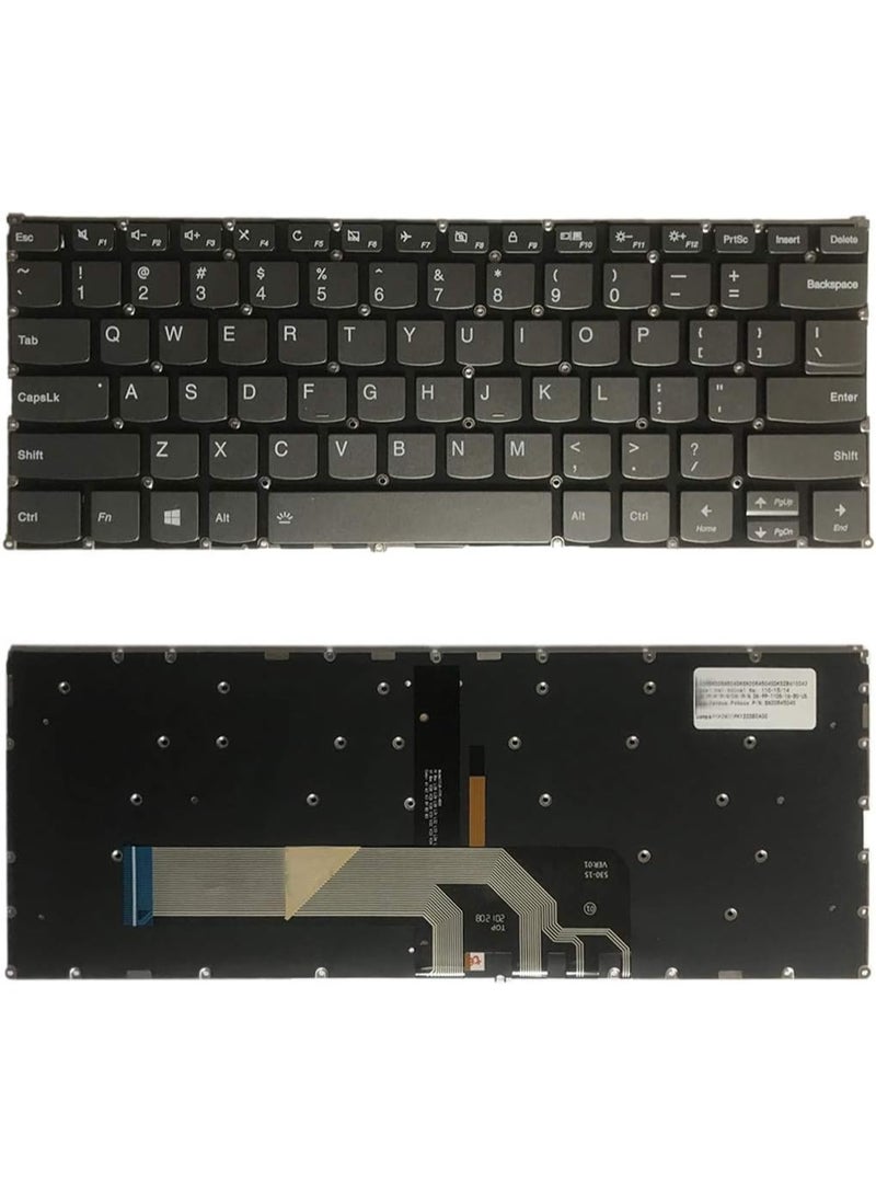 Terabyte لوحة مفاتيح بديلة للكمبيوتر المحمول إصدار الولايات المتحدة مع إضاءة خلفية ل Lenovo Yoga 730-13IKB 730-13IWL 730-15IKB 730-15IWL 530-14 530-14IKB FLEX6-14 - Image 1