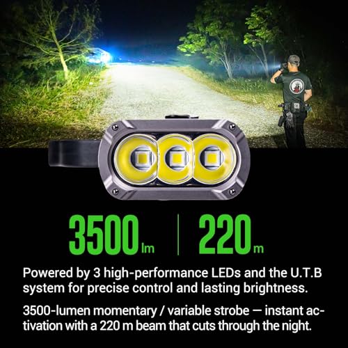 NEXTORCH TA70 EDC Tactical Flashlight,Flat Flashlight Rechargeable,3500 Lumens Tactical/Duty Dual-Switch LED Slim Flashlight with Stainless Clip for Outdoor Daliy Use Emergency - Image 3