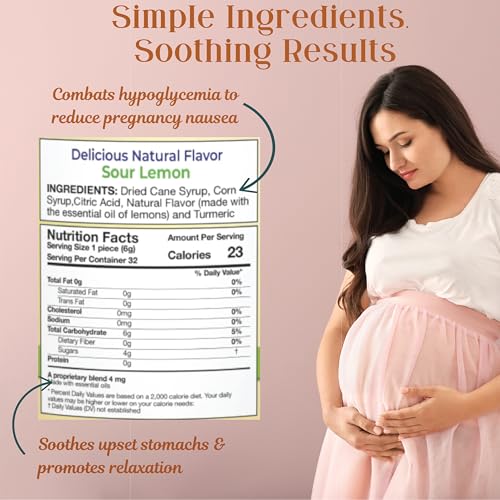 Three Lollies Preggie Pop Drops Pregnancy Nausea Relief Morning Sickness Candy with Essential Oils for Pregnant Women – Natural Sour Lemon, 32 Count - Image 3