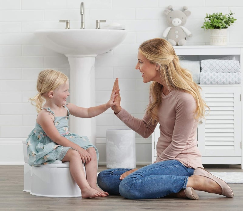Regalo 2in1 Potty Training and Transition Potty with Flushing Sound Removable Seat Bonus Kit Oversized Foam Soft Seat and Wipe Storage White - Image 2