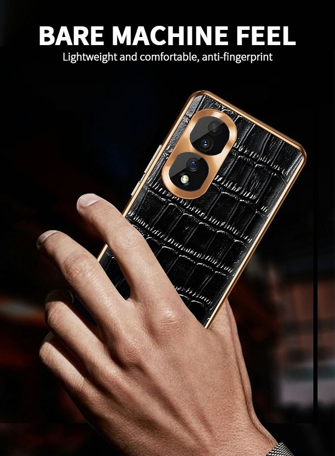 GROIC Compatible with Huawei Honor 80 Pro Case,Electroplated Leather Fall Protection Cover,Luxury Alligator Phone Shell for Huawei Honor 80 Pro 6.67 Inch - Image 2