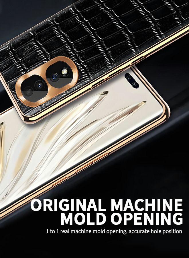 GROIC Compatible with Huawei Honor 80 Pro Case,Electroplated Leather Fall Protection Cover,Luxury Alligator Phone Shell for Huawei Honor 80 Pro 6.67 Inch - Image 4