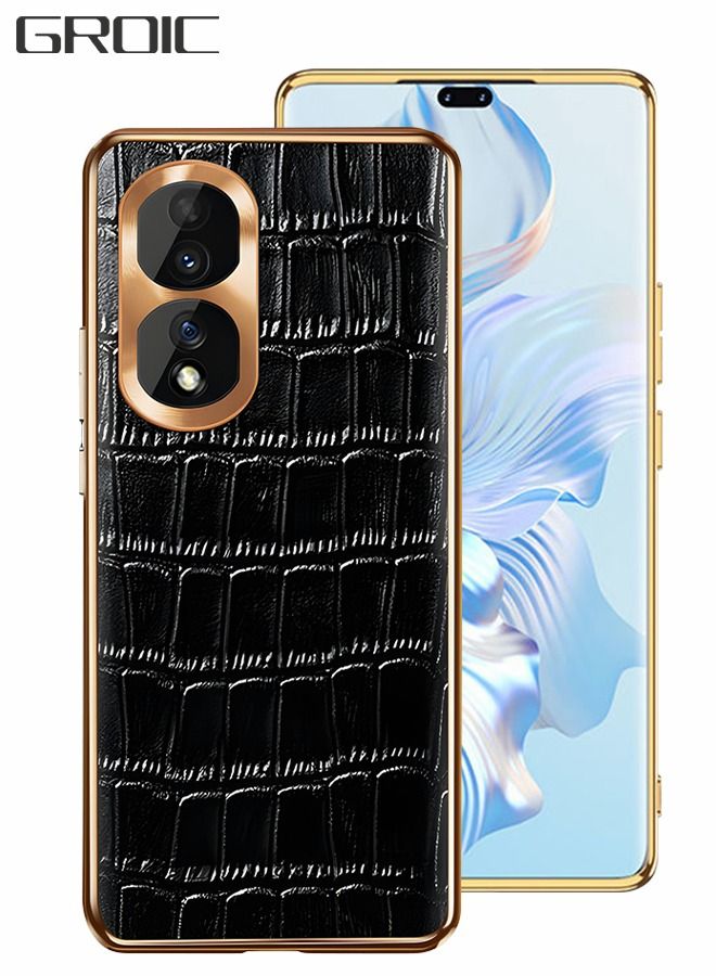 GROIC Compatible with Huawei Honor 80 Pro Case,Electroplated Leather Fall Protection Cover,Luxury Alligator Phone Shell for Huawei Honor 80 Pro 6.67 Inch - Image 1