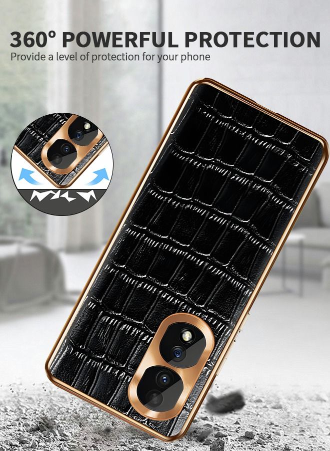 GROIC Compatible with Huawei Honor 80 Pro Case,Electroplated Leather Fall Protection Cover,Luxury Alligator Phone Shell for Huawei Honor 80 Pro 6.67 Inch - Image 5